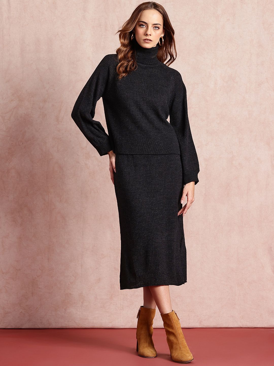 all about you Ribbed Pure Acrylic Winter Co-Ords