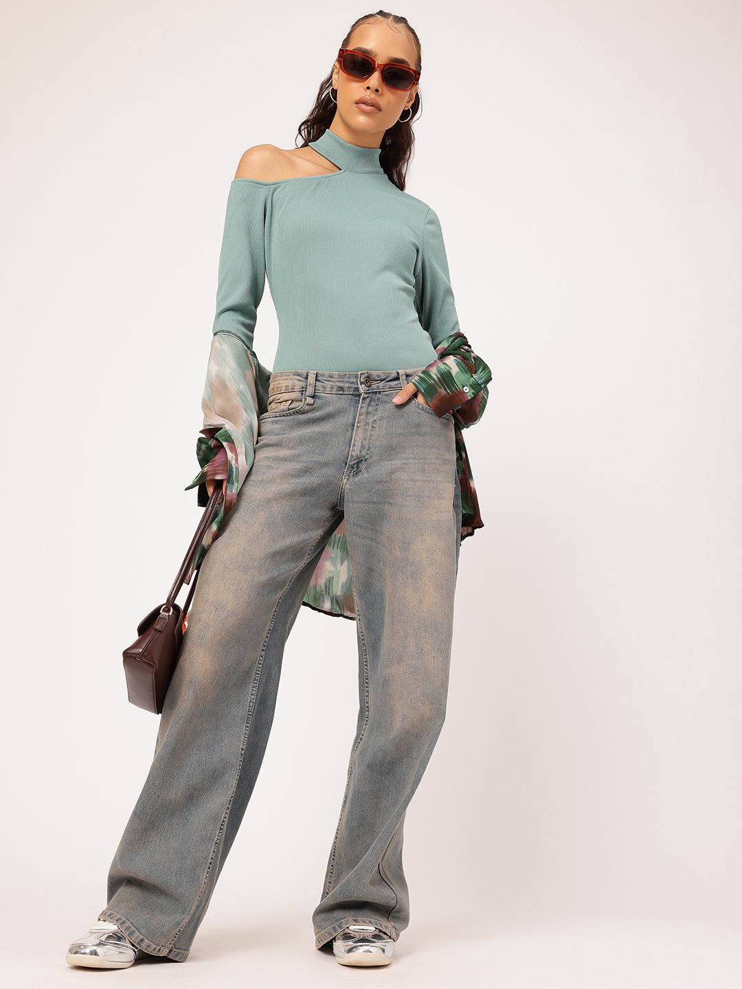 DressBerry Ribbed Rebel Cut Out Ribbed Top