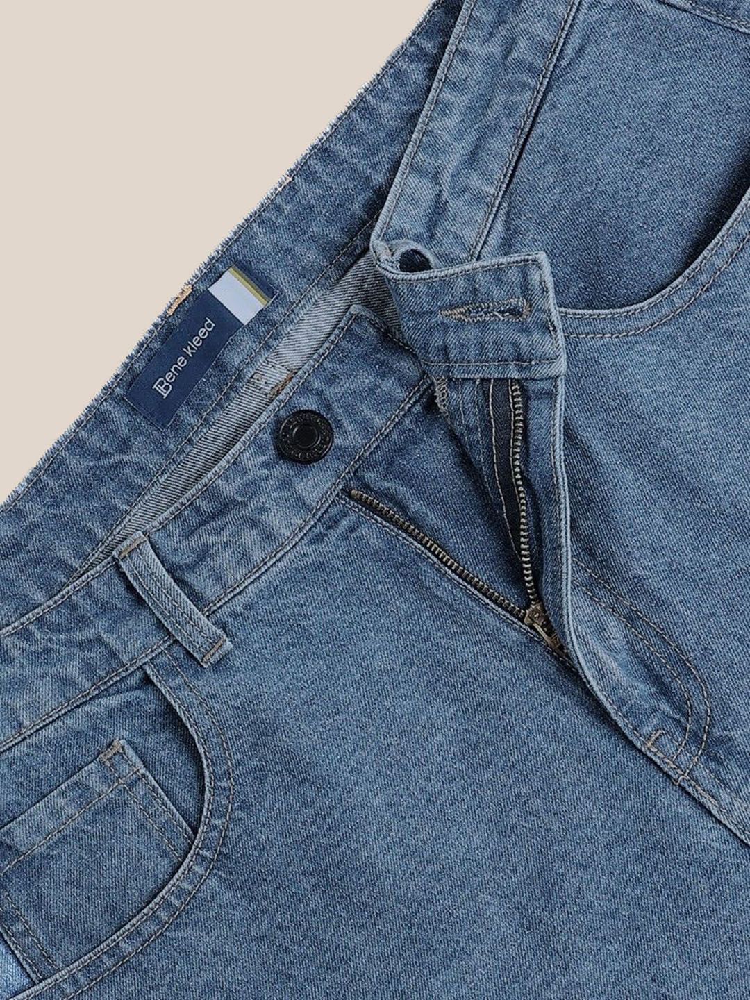 Bene Kleed Men Non Stretchable Pure Cotton Clean Look Mid Rise Baggy Fit Cargo Jeans