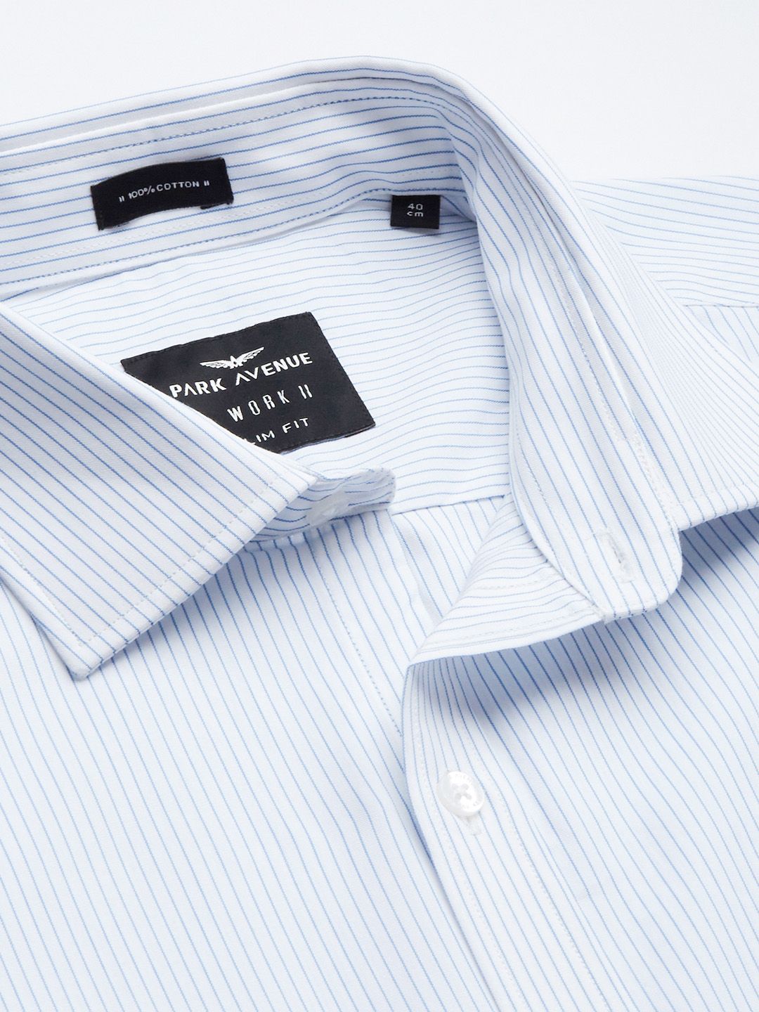 Park Avenue Men Blue Slim Fit Striped Formal Shirt