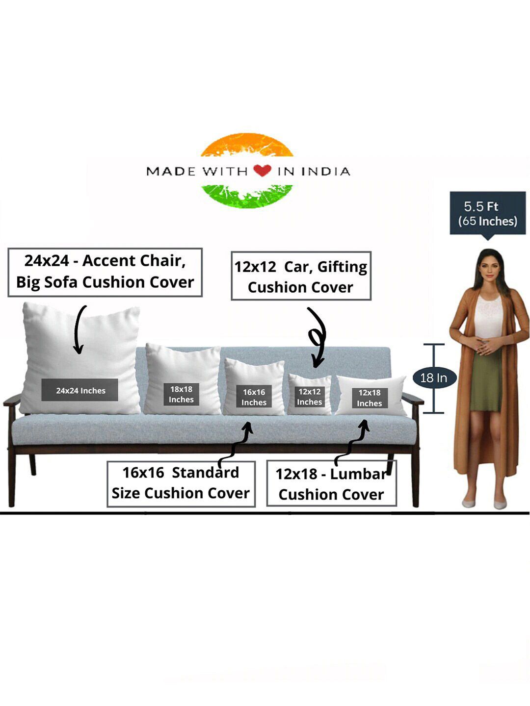 STITCHNEST Blue & White Set of 2 Floral 12" X 18" Rectangle Cushion Covers