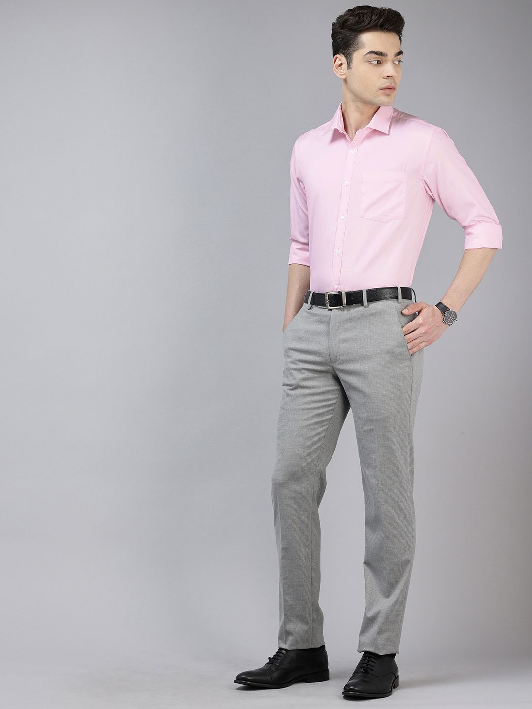 Park Avenue Slim Fit Textured Self Design Formal Shirt
