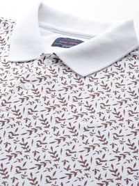 Park Avenue Men Floral Printed Polo Collar Slim Fit T-shirt