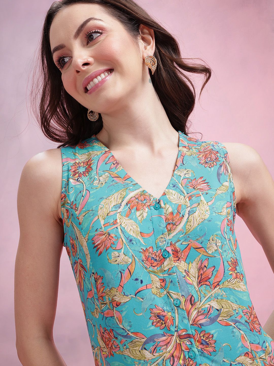 DressBerry Floral Print Midi Dress