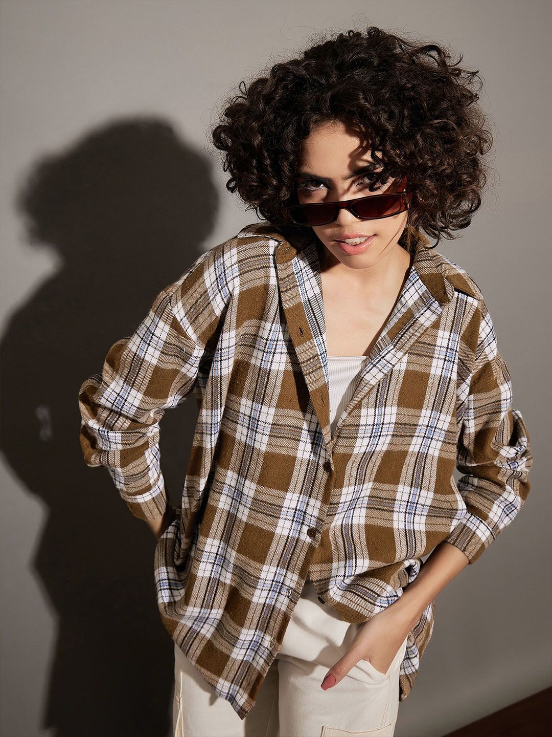 SASSAFRAS Tartan Checked Oversized Pure Cotton Casual Shirt