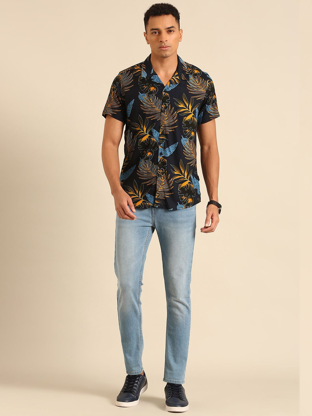 Being Human Slim Fit Tropical Printed Casual Shirt