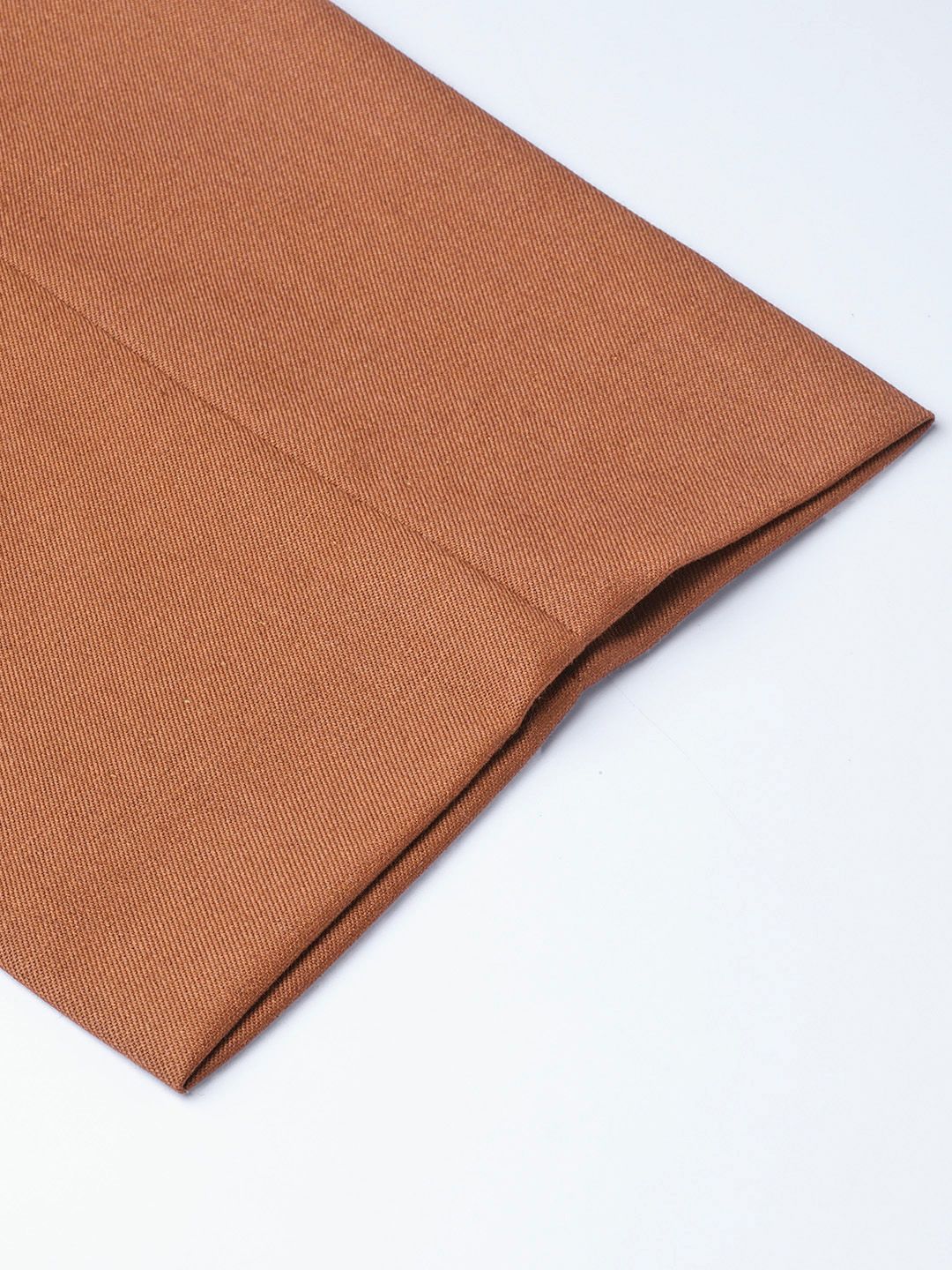 DENNISON Men Rust Red Smart Tapered Fit Solid Regular Trousers