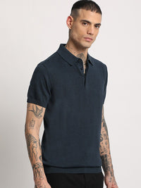 THE BEAR HOUSE Men Solid Slim Fit Cotton Polo Collar T-Shirt