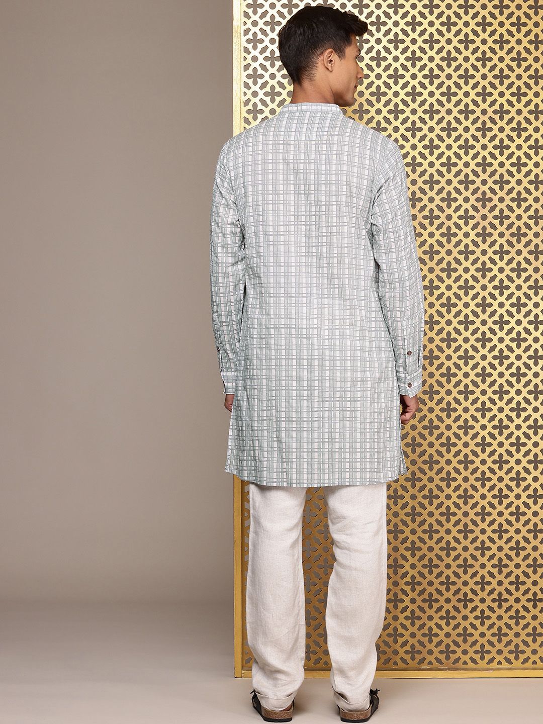 House of Pataudi  Jashn Pure Cotton Checked Kurta