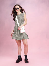 DressBerry Flutter Sleeve Ruffled Crochet Shift Mini Dress