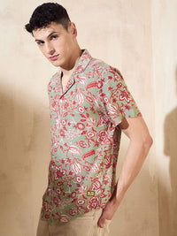 DENNISON Floral Printed Oversized Casual Shirt