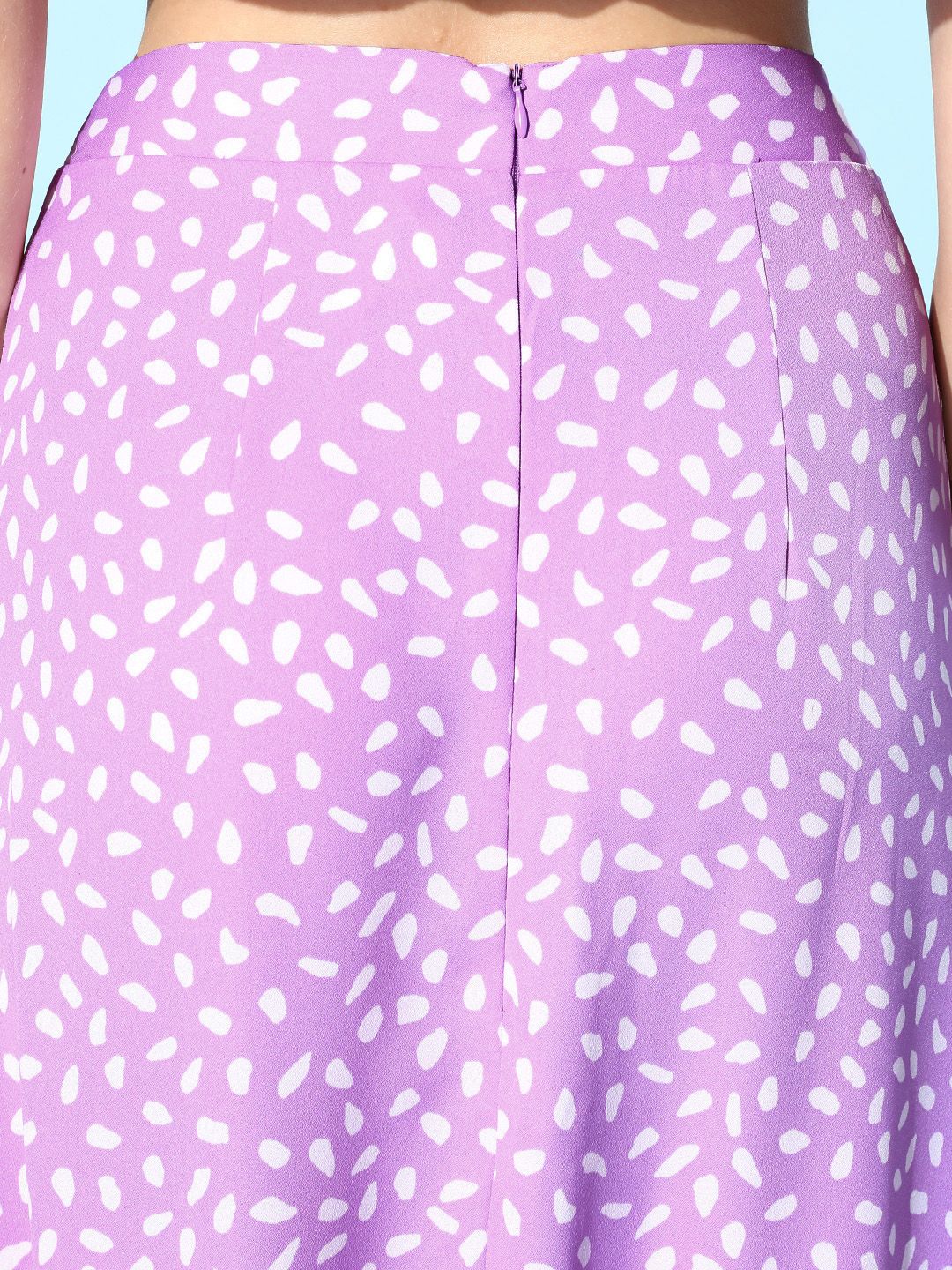 Berrylush Women Charming Purple Polka Dots Co-ords Dress