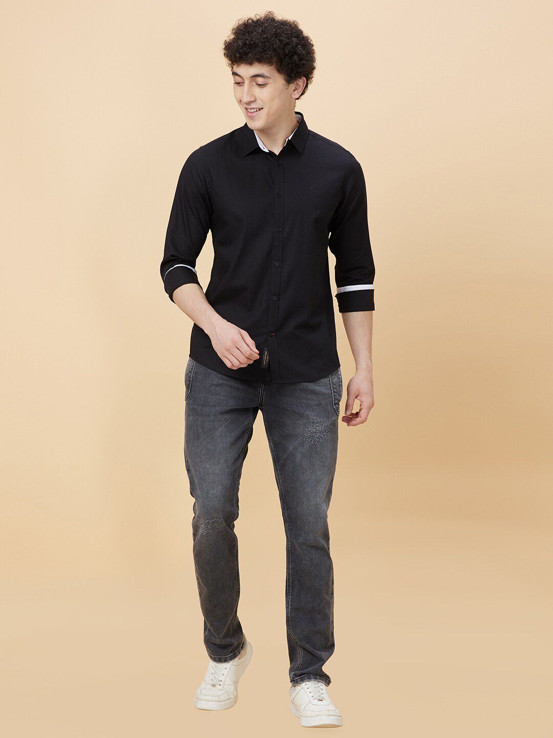 Being Human Slim Fit Spread Collar Long Sleeves Casual Shirt