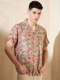 DENNISON Floral Printed Oversized Casual Shirt