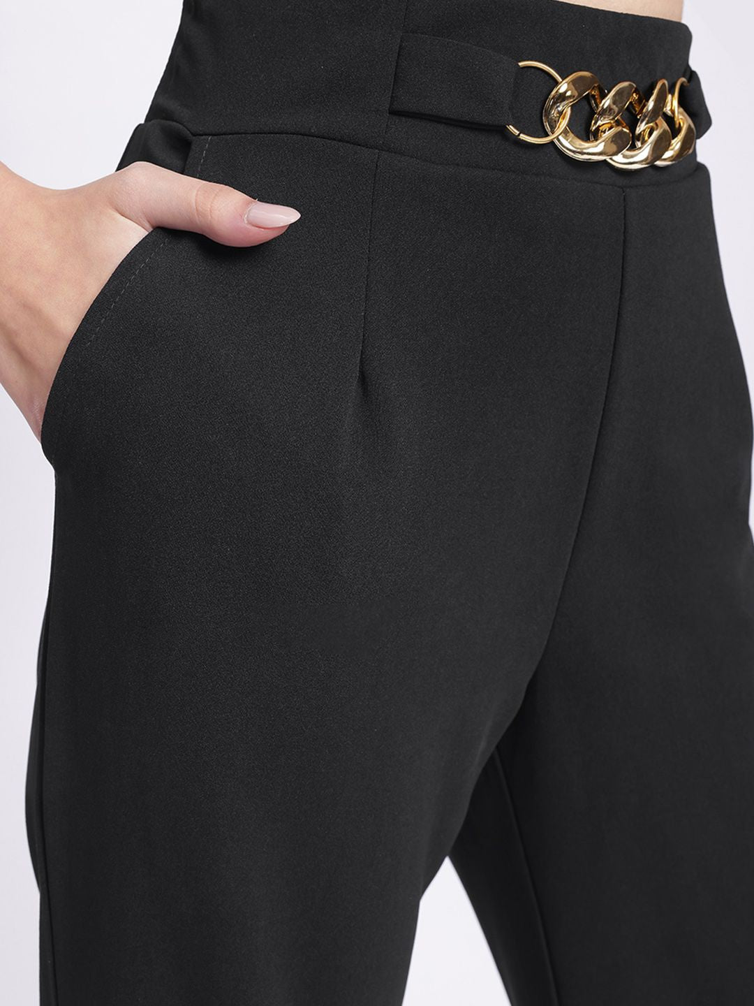 DressBerry Women Tailored Comfort Buckled Trousers