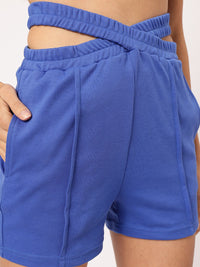 DressBerry Women Clean & Classy Mid-Rise Criss-Cross Detail Shorts