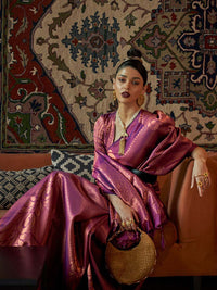 Saree mall Striped Zari Woven Design  Kanjeevaram Sarees