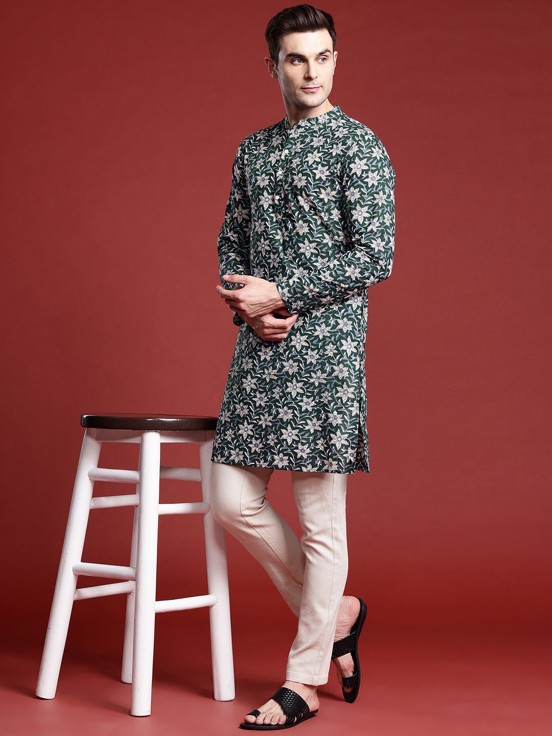 Anouk Men Ethnic Motifs Printed Pure Cotton Kurta