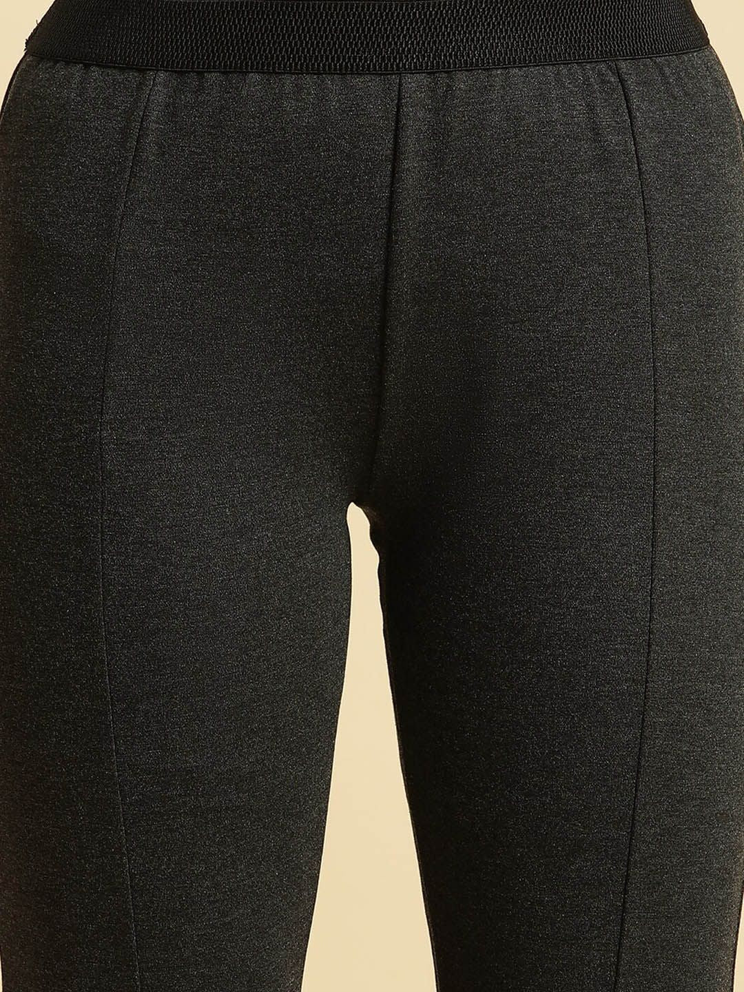 W Women Slim Fit Mid-Rise Plain Trousers