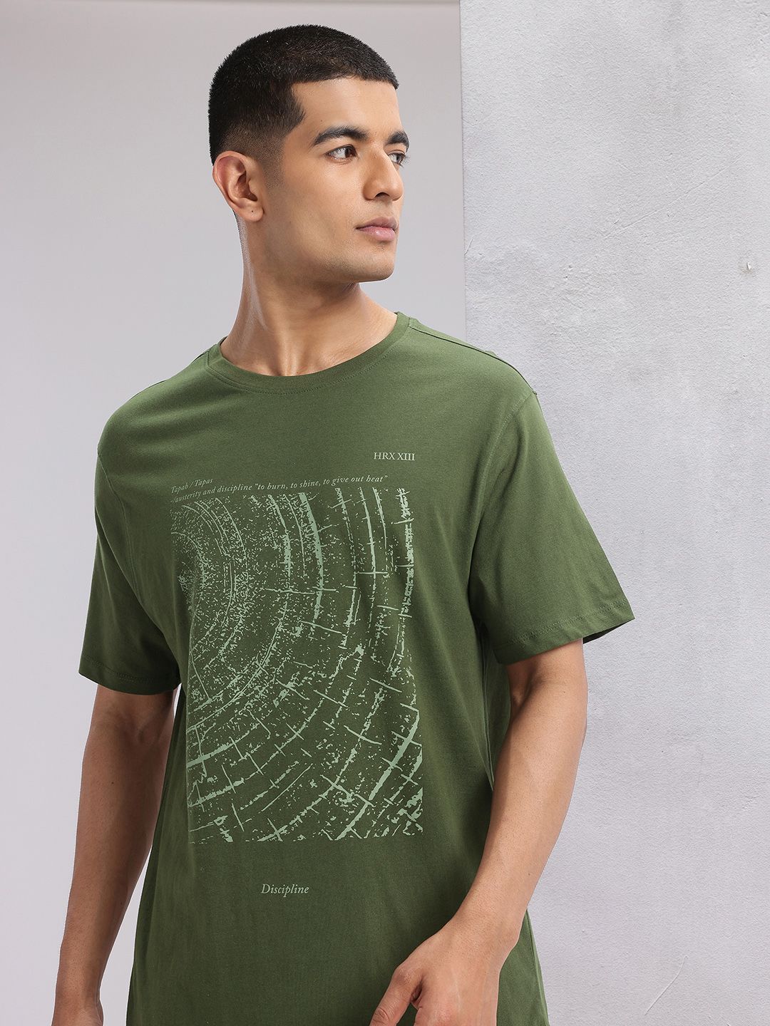 HRX by Hrithik Roshan Printed Pure Cotton Yoga T-shirt