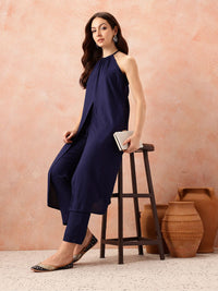 all about you Halter Neck High Slit Kurta with Trousers