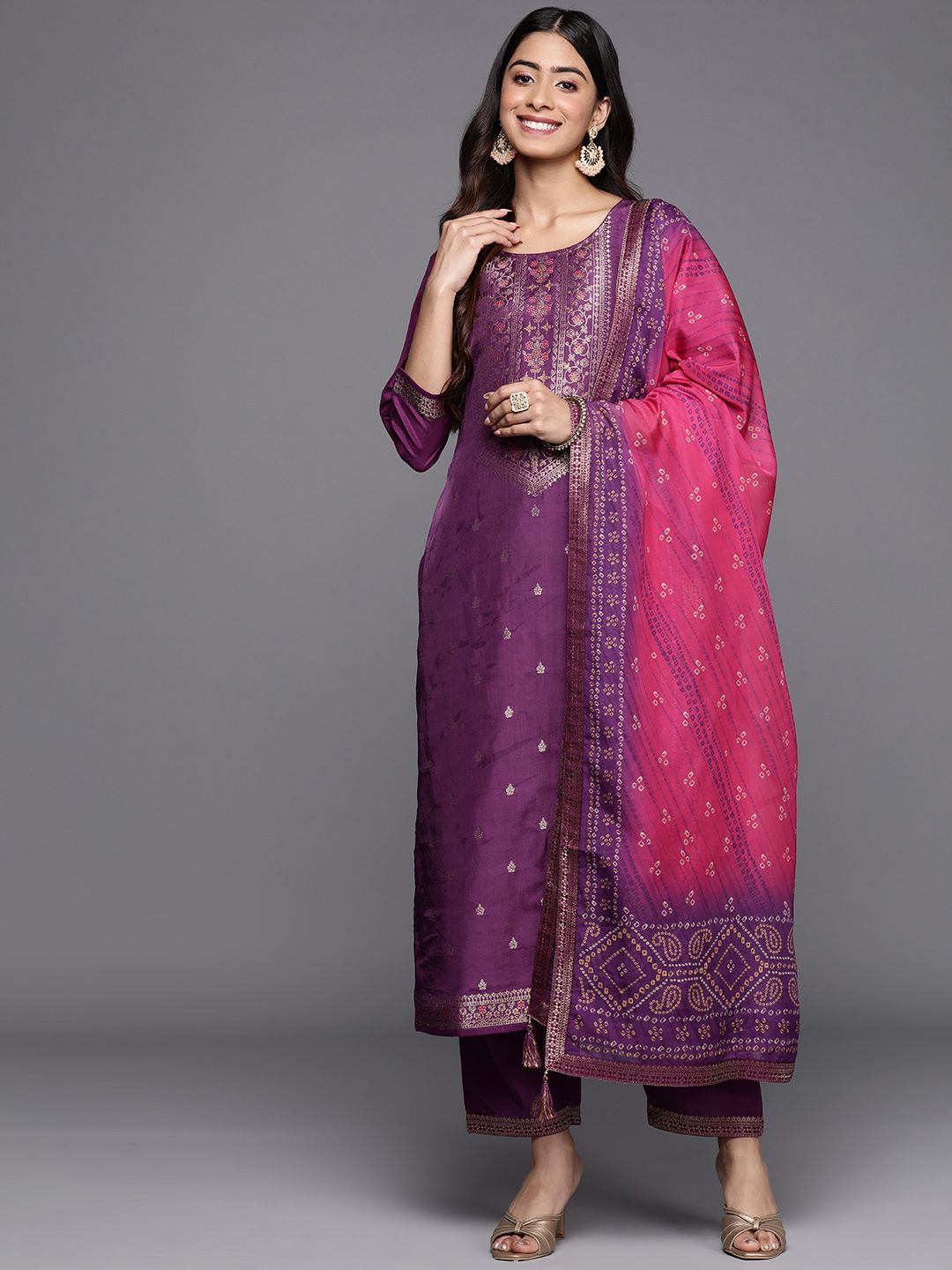 Libas Floral Kurta with Trousers & With Dupatta