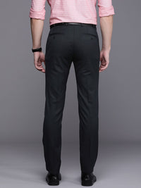 Raymond Men Self Design Textured Slim Fit Formal Trousers