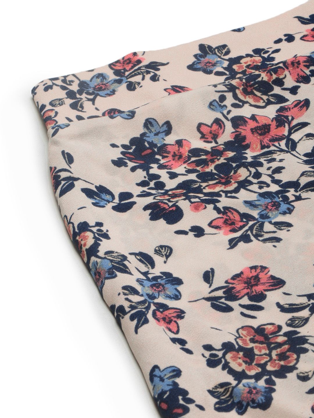 Berrylush Women White Floral Print Wrap Mini Skirt