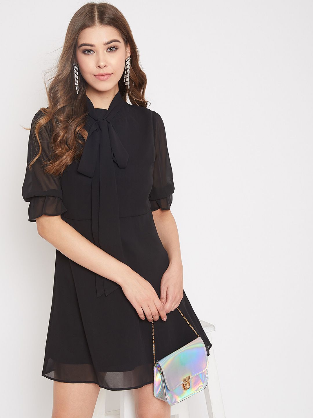 Berrylush Women Black Solid Shirt Dress