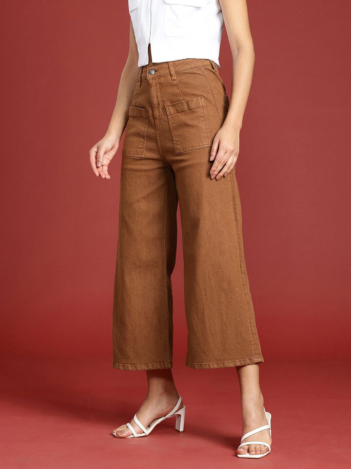 all about you Women Wide Leg High-Rise Stretchable Jeans