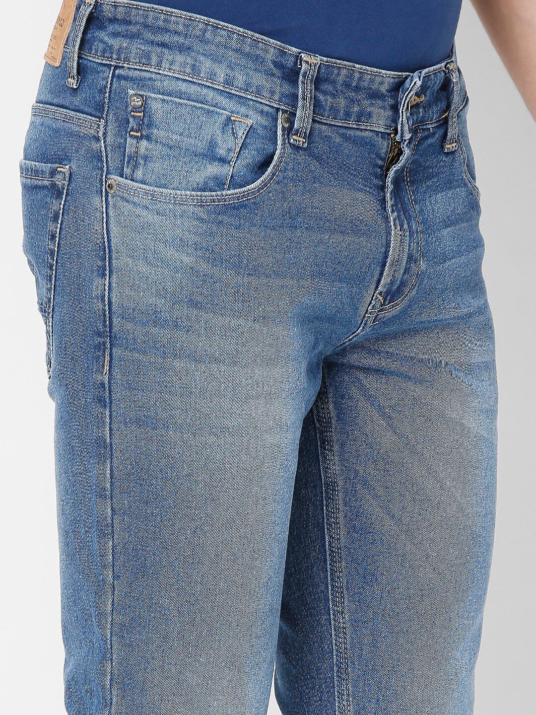 SPYKAR Men Blue Super Skinny Fit Heavy Fade Cotton Jeans