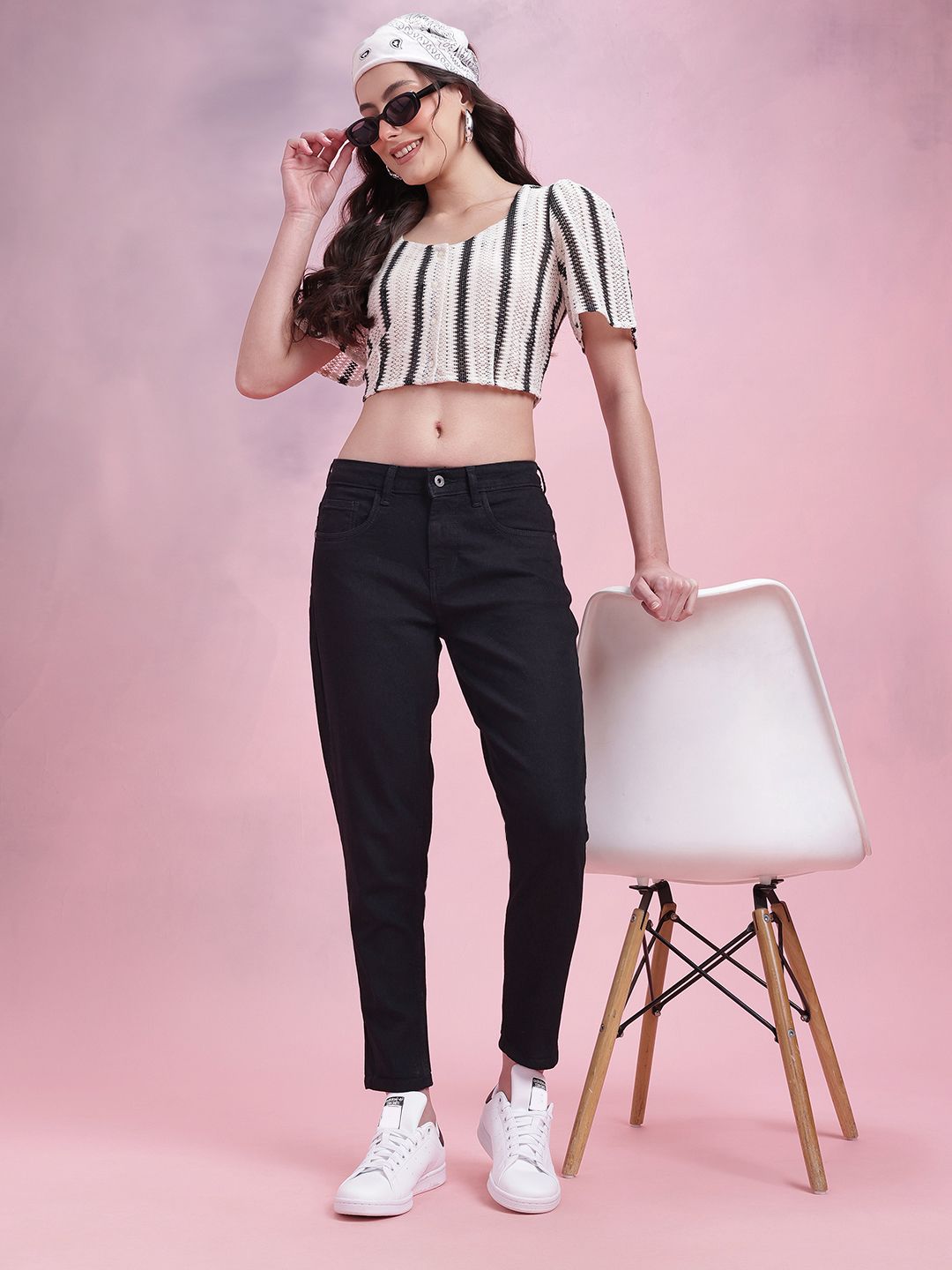 DressBerry Women Mid-Rise Stretchable Mom Fit Jeans