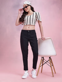 DressBerry Women Mid-Rise Stretchable Mom Fit Jeans