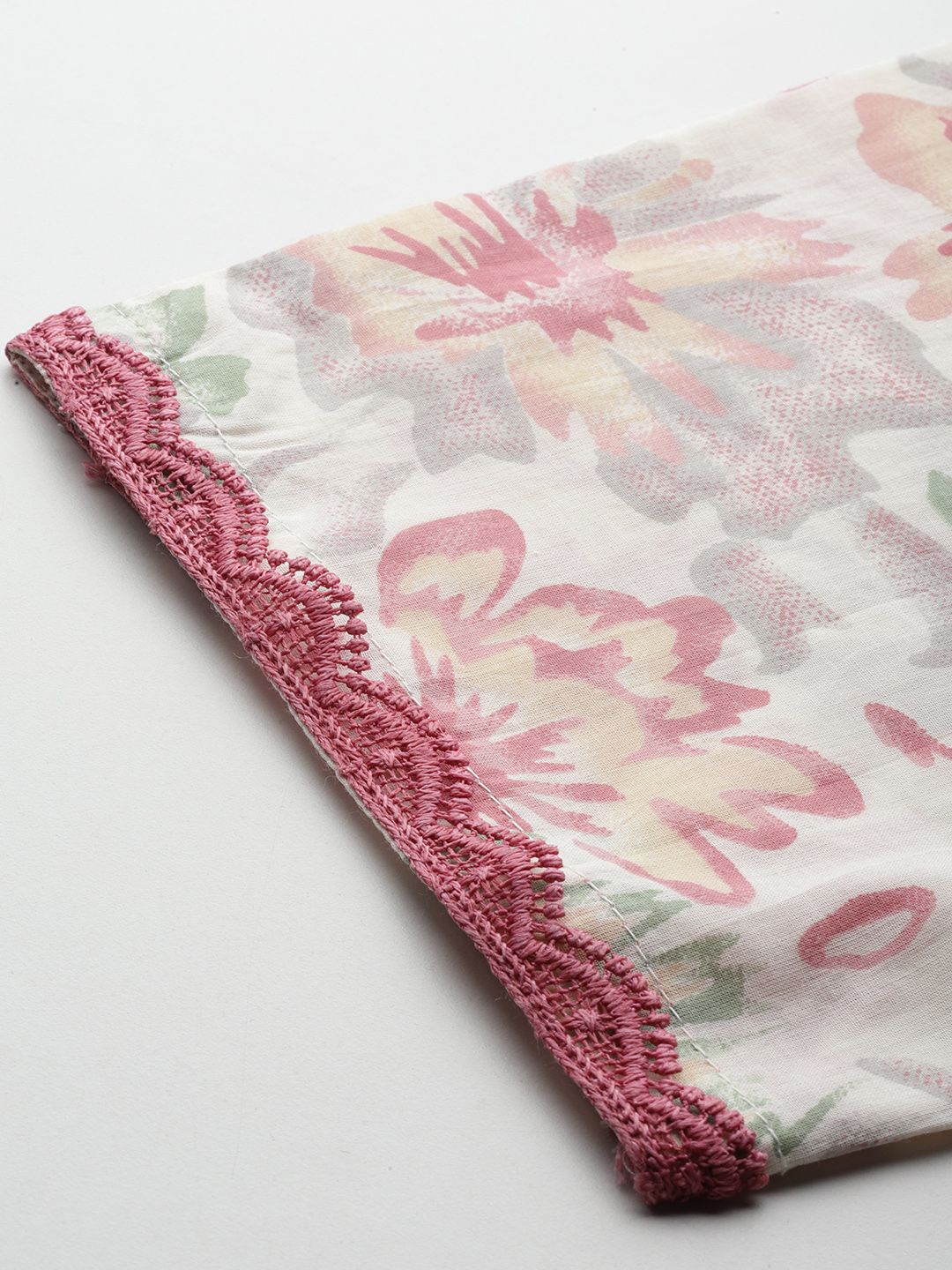 Indo Era Floral Printed Pure Cotton Kurta with Trousers