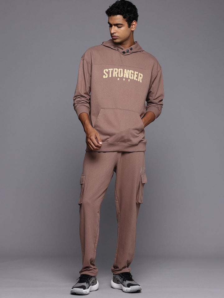 HRX by Hrithik Roshan Irontribe Typography Hooded Training Sweatshirt & Joggers Tracksuit