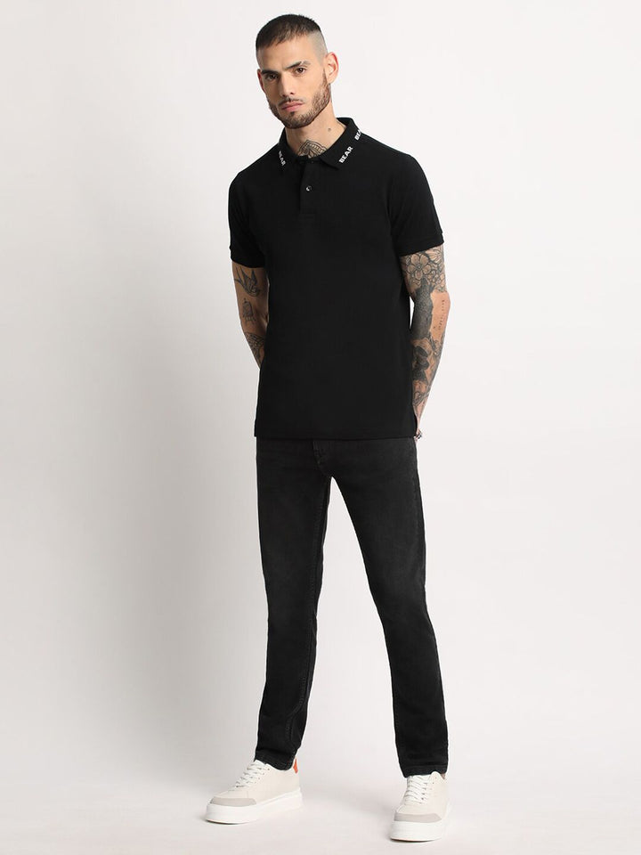 THE BEAR HOUSE Slim Fit Polo Collar Pure Cotton T-shirt