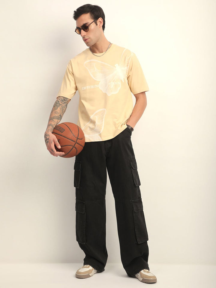 Difference Of Opinion Men Short Sleeve Oversized Crew Neck Printed Tshirt