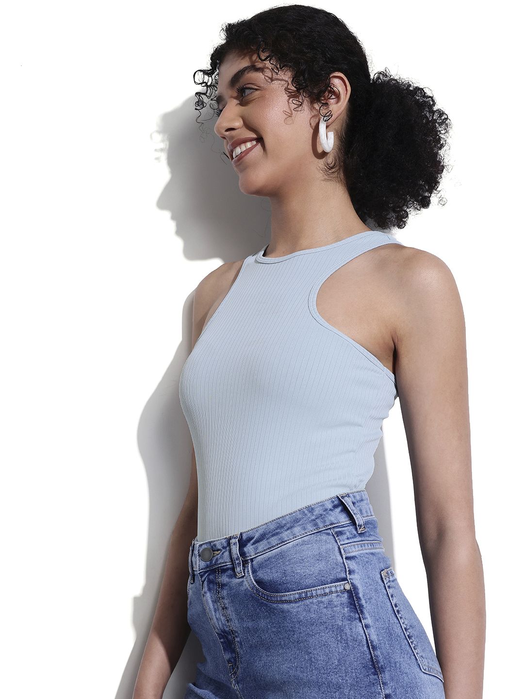 DressBerry Normcore Ribbed Racerback Tank Top