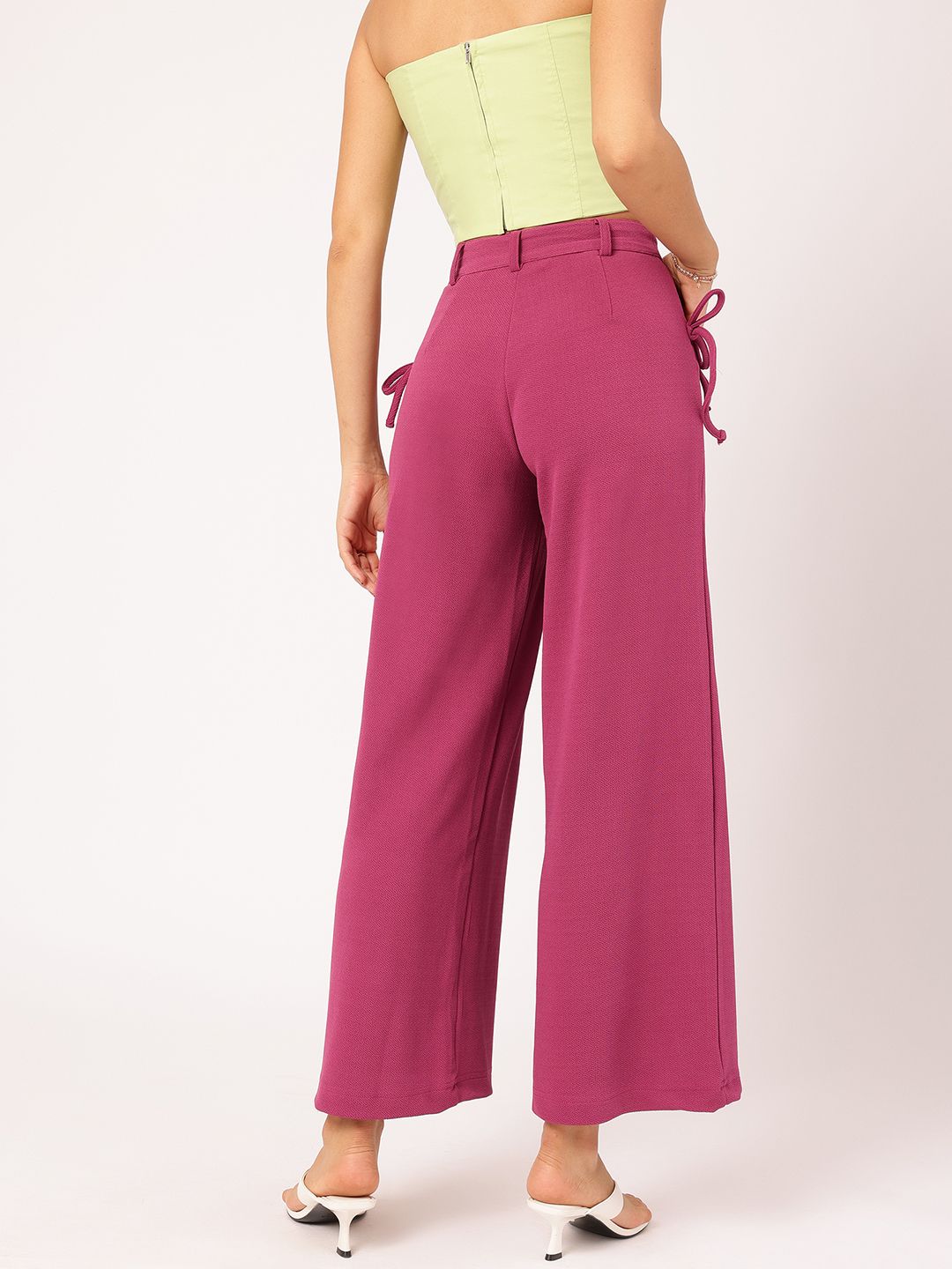 DressBerry Women Breezy Boho Bow-Detail Trousers