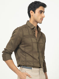 RARE RABBIT Men Boxlines Windowpane Checked Slim Fit Cotton Shirt