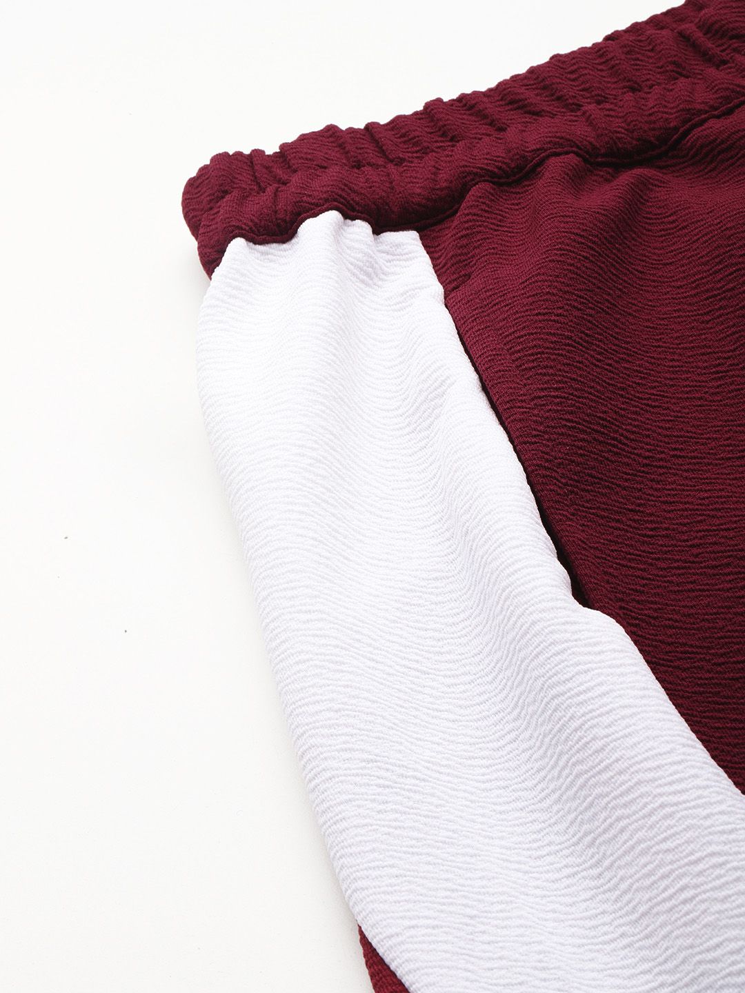 DressBerry Colourblocked High-Rise Wide Leg Trousers