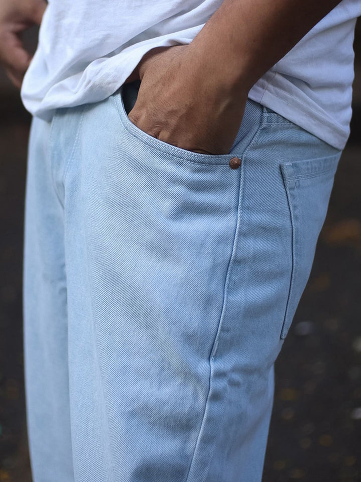 Powerlook Men Boyfriend Fit Clean Look Light Fade Cotton Jeans