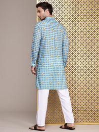 House of Pataudi Checked Jashn Kurta