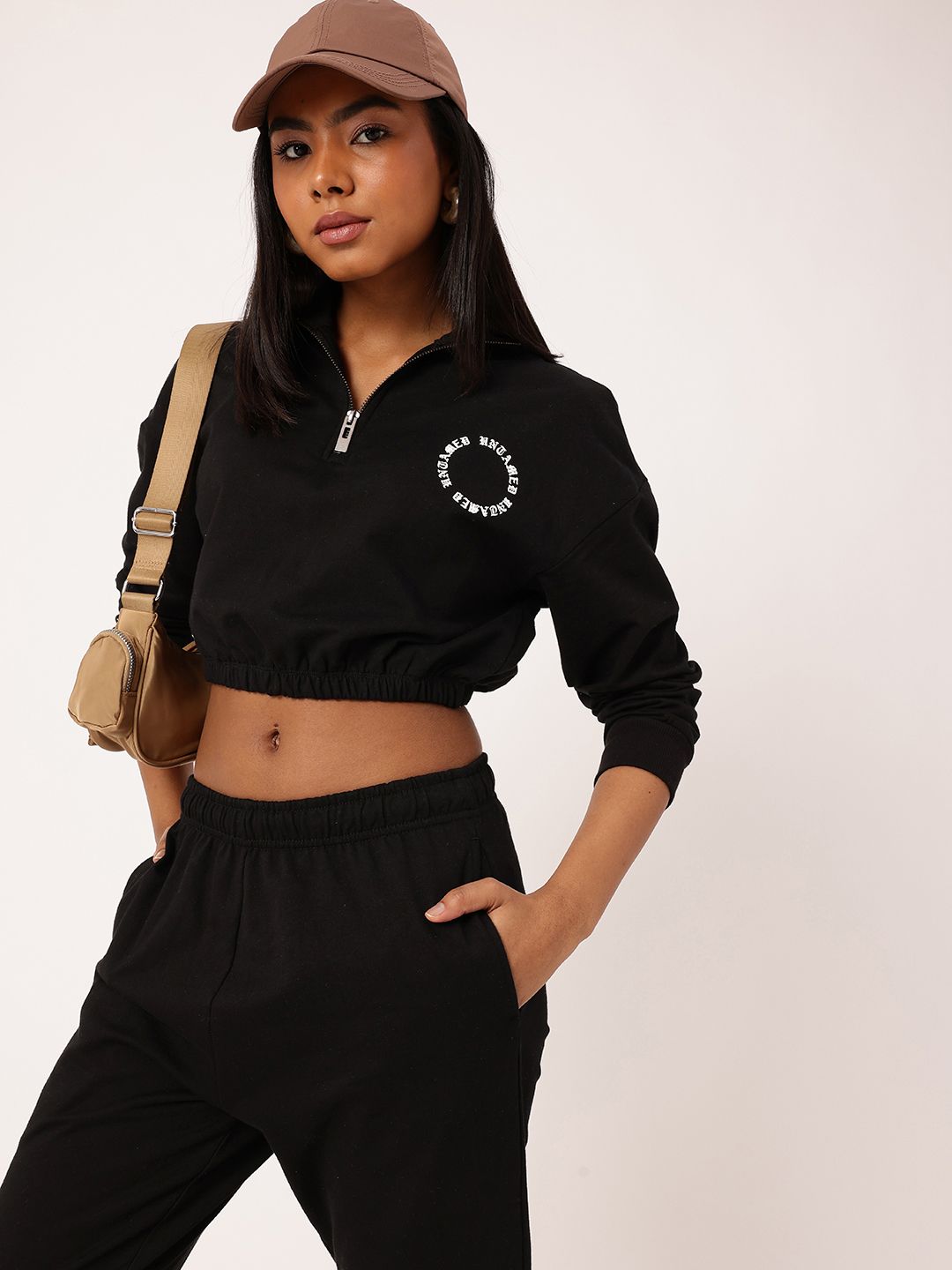Kook N Keech Street Savvy Relaxed Crop Sweatshirt With Joggers Co-Ords Set
