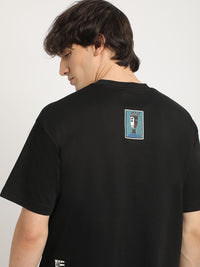 THE BEAR HOUSE Oversized Applique Design Crew Neck T-shirt