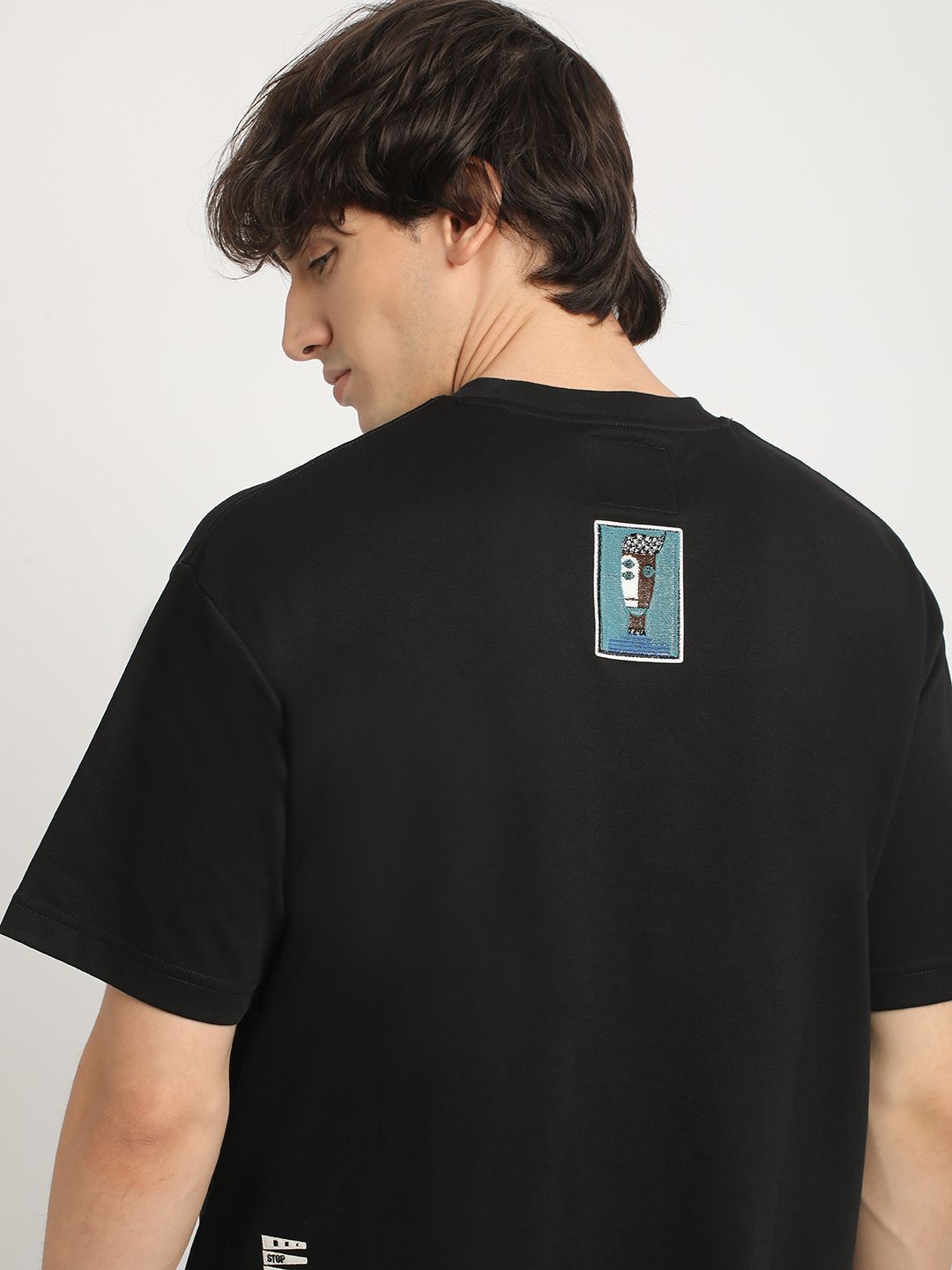 THE BEAR HOUSE Oversized Applique Design Crew Neck T-shirt