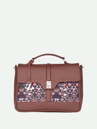 ZOUK Floral Printed Structured Satchel