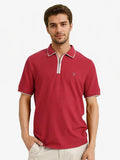 RARE RABBIT Men Solid Pure Cotton Polo Collar T-shirt