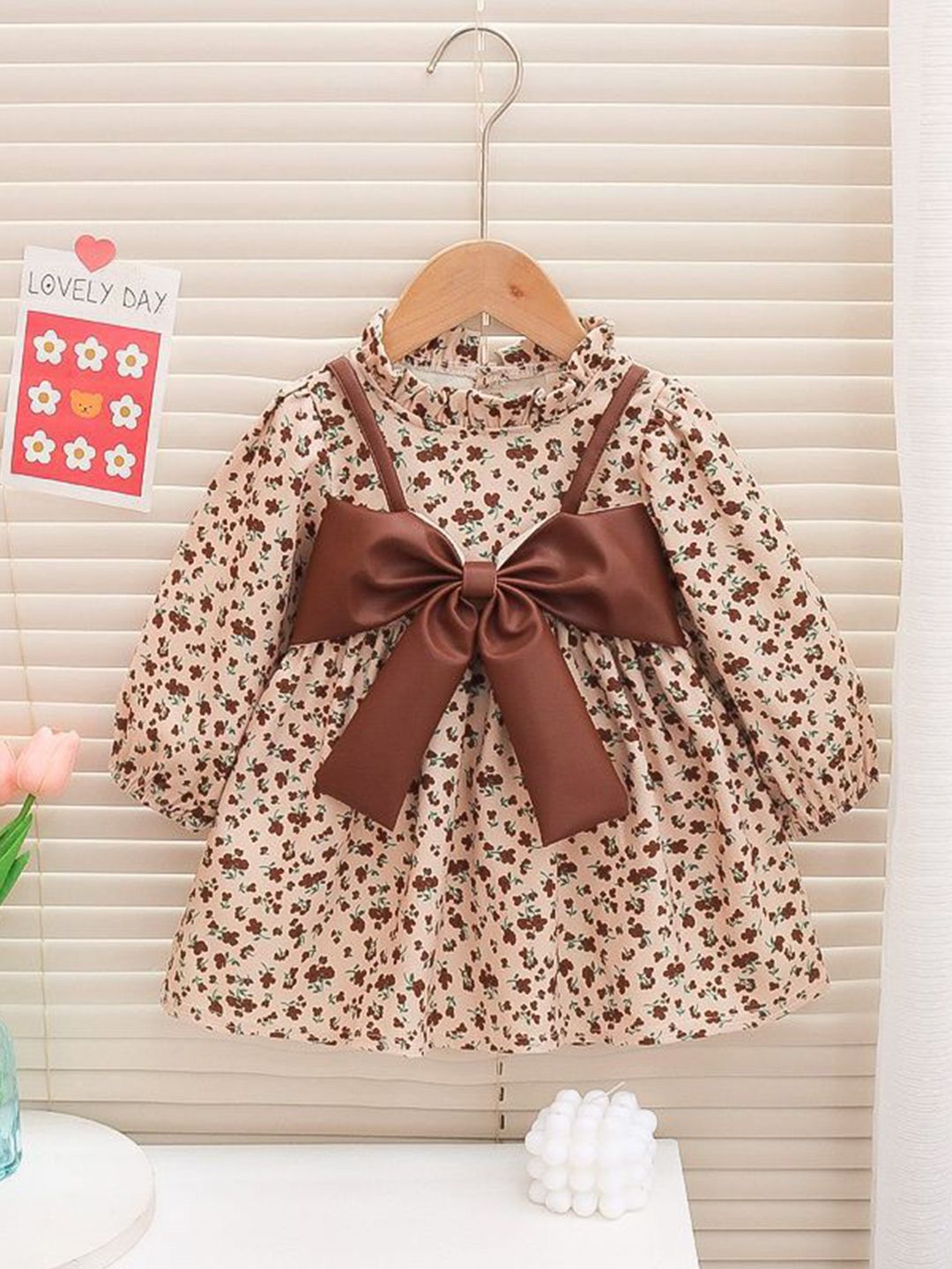 YK Floral Print Fit & Flare Dress