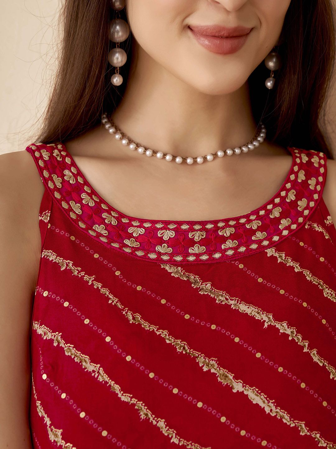 Anouk leheriya Printed Straight Kurta